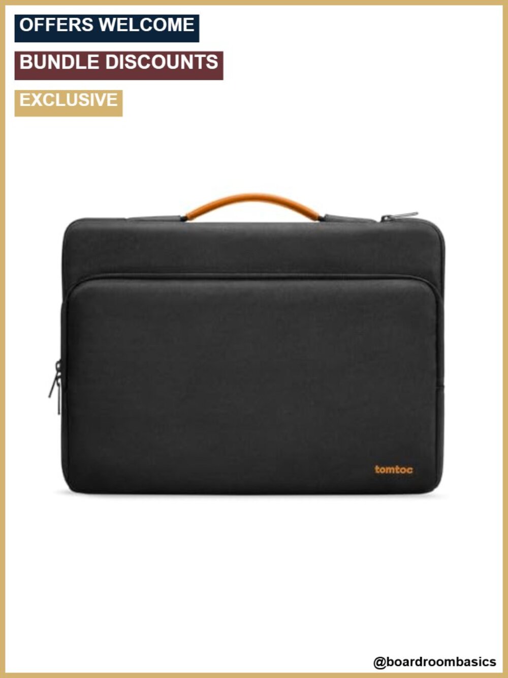 360 Protective Laptop Sleeve Water-Resistant Nylon Briefcase for 15.6 inch